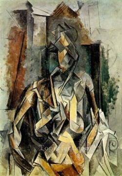 Femme assise dans un fauteuil 1916 キュビズム Oil Paintings